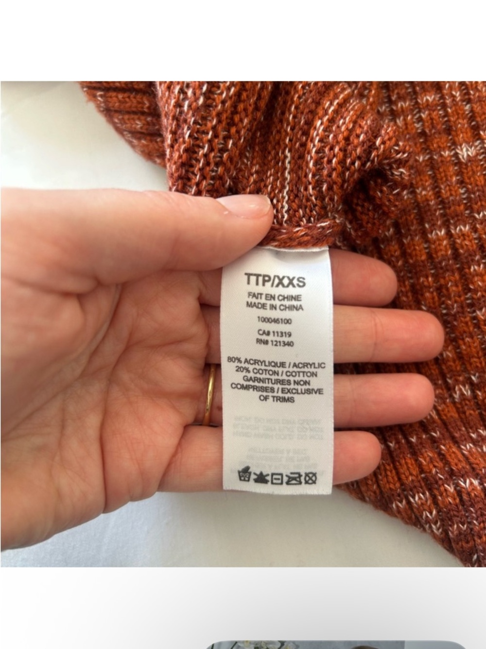 Dynamite Rust Ribbed Mock Neck Sweater - Picture 7 of 7
